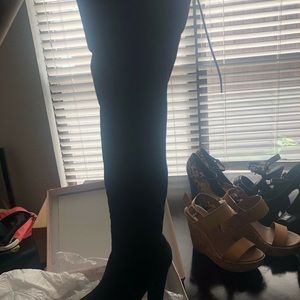 NEW IN BOX thigh-high velvet boots - NEVER WORN